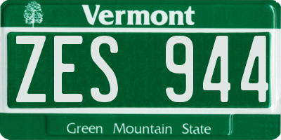 VT license plate ZES944