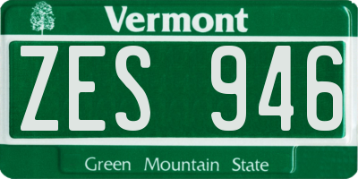 VT license plate ZES946