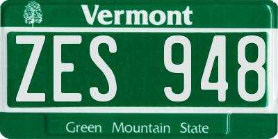 VT license plate ZES948