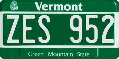 VT license plate ZES952