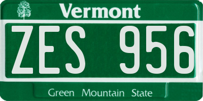 VT license plate ZES956
