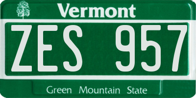 VT license plate ZES957