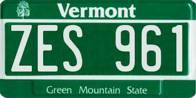 VT license plate ZES961