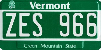 VT license plate ZES966