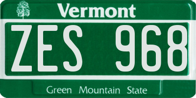 VT license plate ZES968