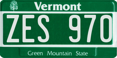 VT license plate ZES970