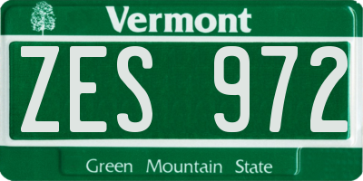 VT license plate ZES972