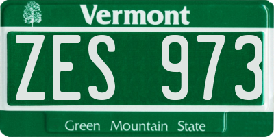 VT license plate ZES973