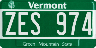 VT license plate ZES974