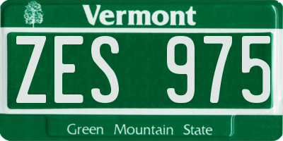 VT license plate ZES975