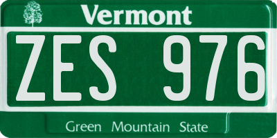 VT license plate ZES976