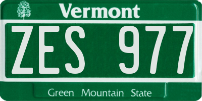 VT license plate ZES977