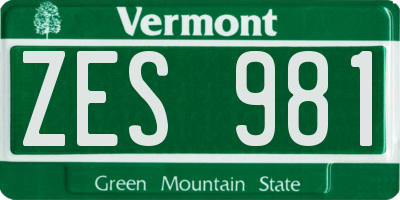 VT license plate ZES981