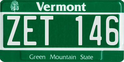 VT license plate ZET146