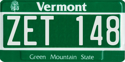VT license plate ZET148