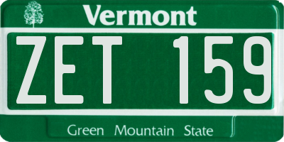 VT license plate ZET159