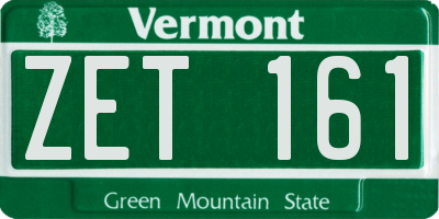 VT license plate ZET161