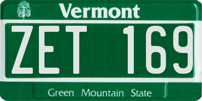 VT license plate ZET169
