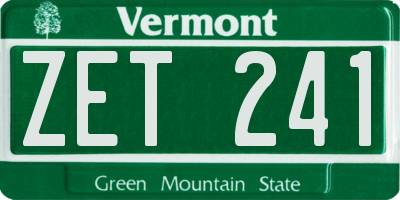 VT license plate ZET241