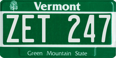 VT license plate ZET247