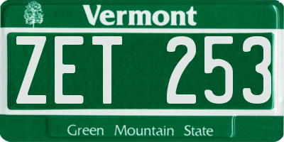 VT license plate ZET253