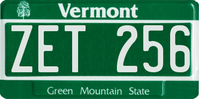 VT license plate ZET256