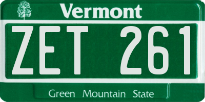 VT license plate ZET261
