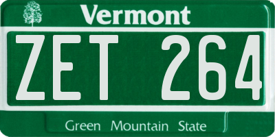 VT license plate ZET264