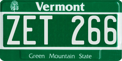 VT license plate ZET266