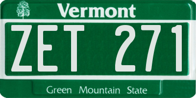 VT license plate ZET271