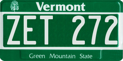 VT license plate ZET272