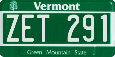 VT license plate ZET291