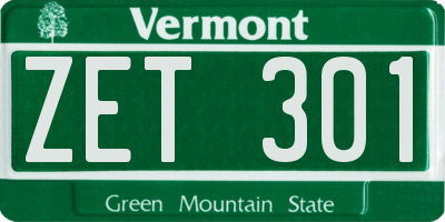 VT license plate ZET301