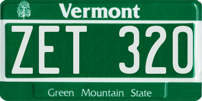 VT license plate ZET320