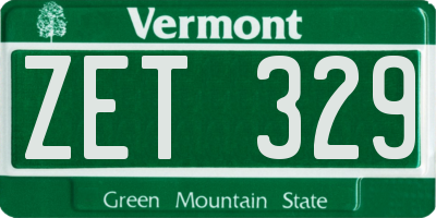 VT license plate ZET329
