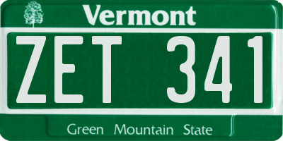 VT license plate ZET341