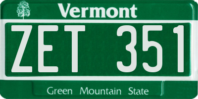 VT license plate ZET351