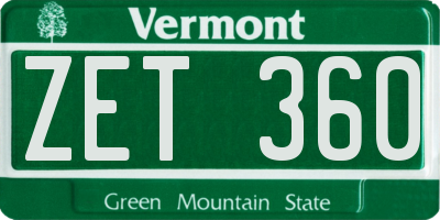 VT license plate ZET360