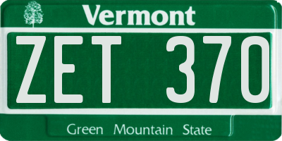 VT license plate ZET370
