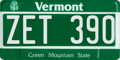 VT license plate ZET390