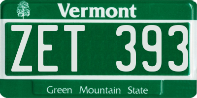 VT license plate ZET393