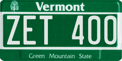 VT license plate ZET400