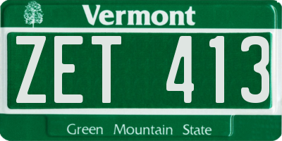 VT license plate ZET413