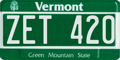 VT license plate ZET420