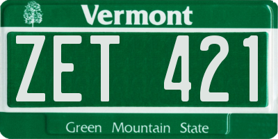 VT license plate ZET421