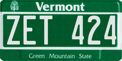 VT license plate ZET424