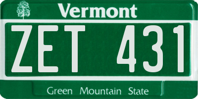 VT license plate ZET431
