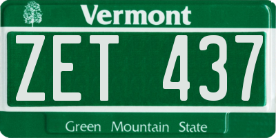 VT license plate ZET437