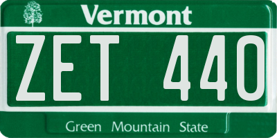 VT license plate ZET440