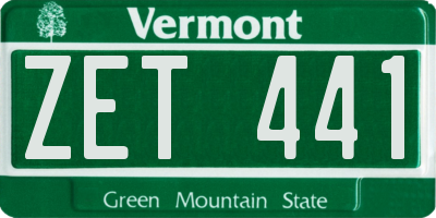 VT license plate ZET441